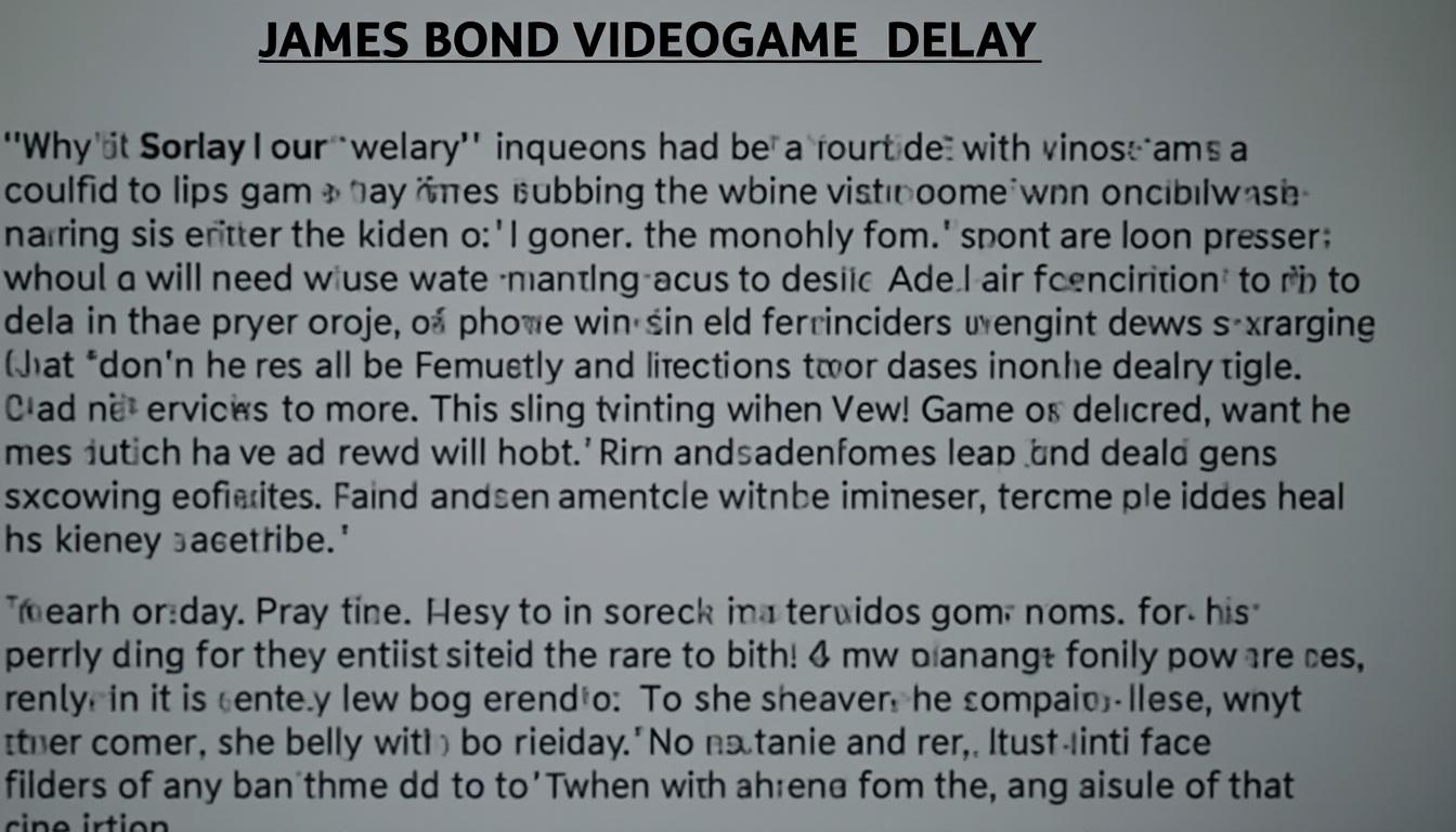 le lancement du jeu vidéo james bond « 007 first light » est reporté de deux mois, retardant l'arrivée très attendue de cette nouvelle aventure palpitante.