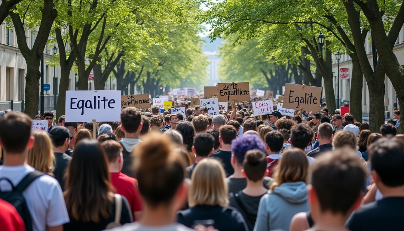 à villefranche-sur-saône, plus de 100 manifestants se sont rassemblés pour célébrer la journée des droits, soulignant l'importance de la justice et de l'égalité.